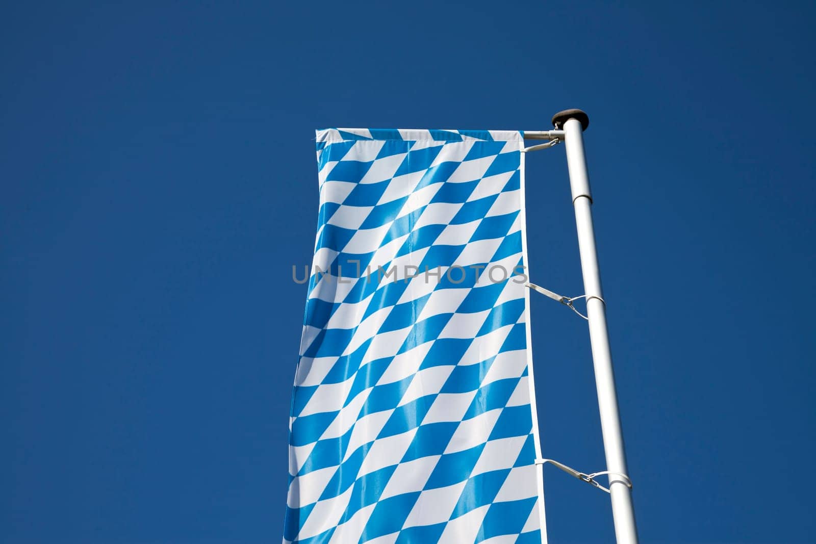 State flag of Bavaria fluttering in the wind