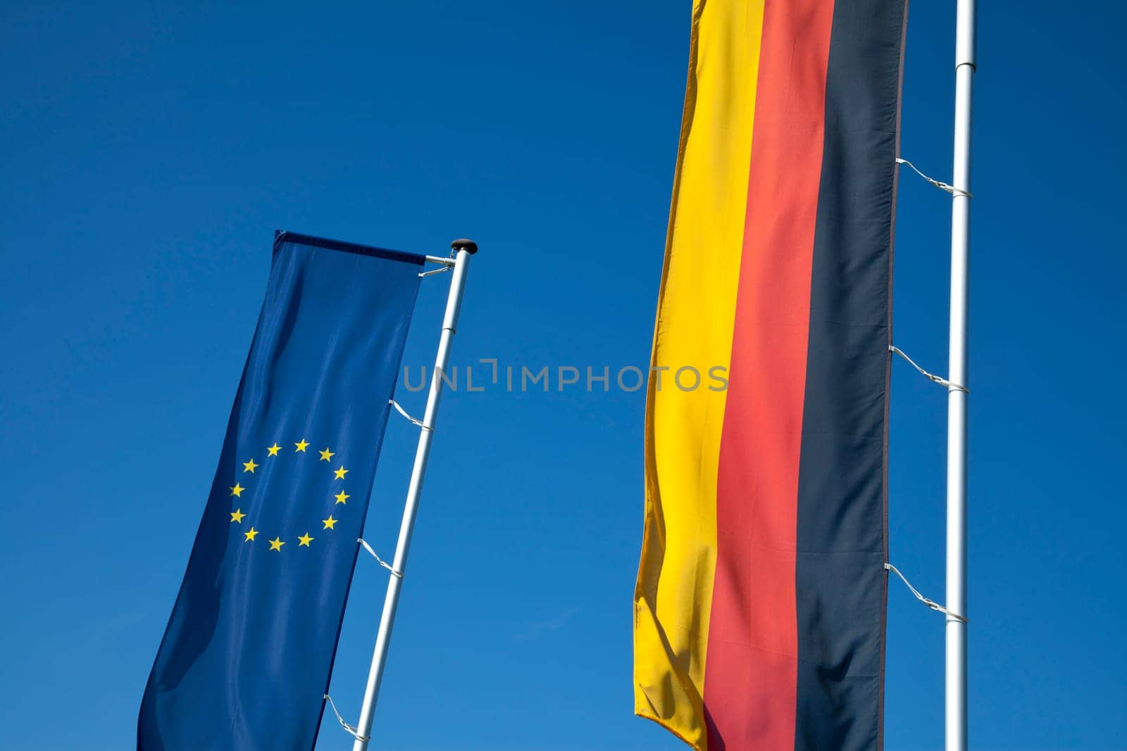 European flag and German flag