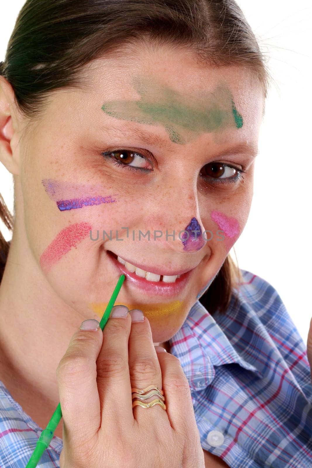 Beautiful girl painting