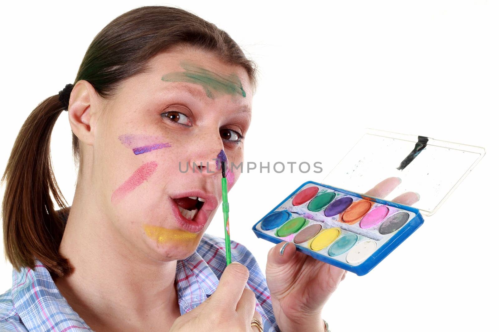 Beautiful girl painting