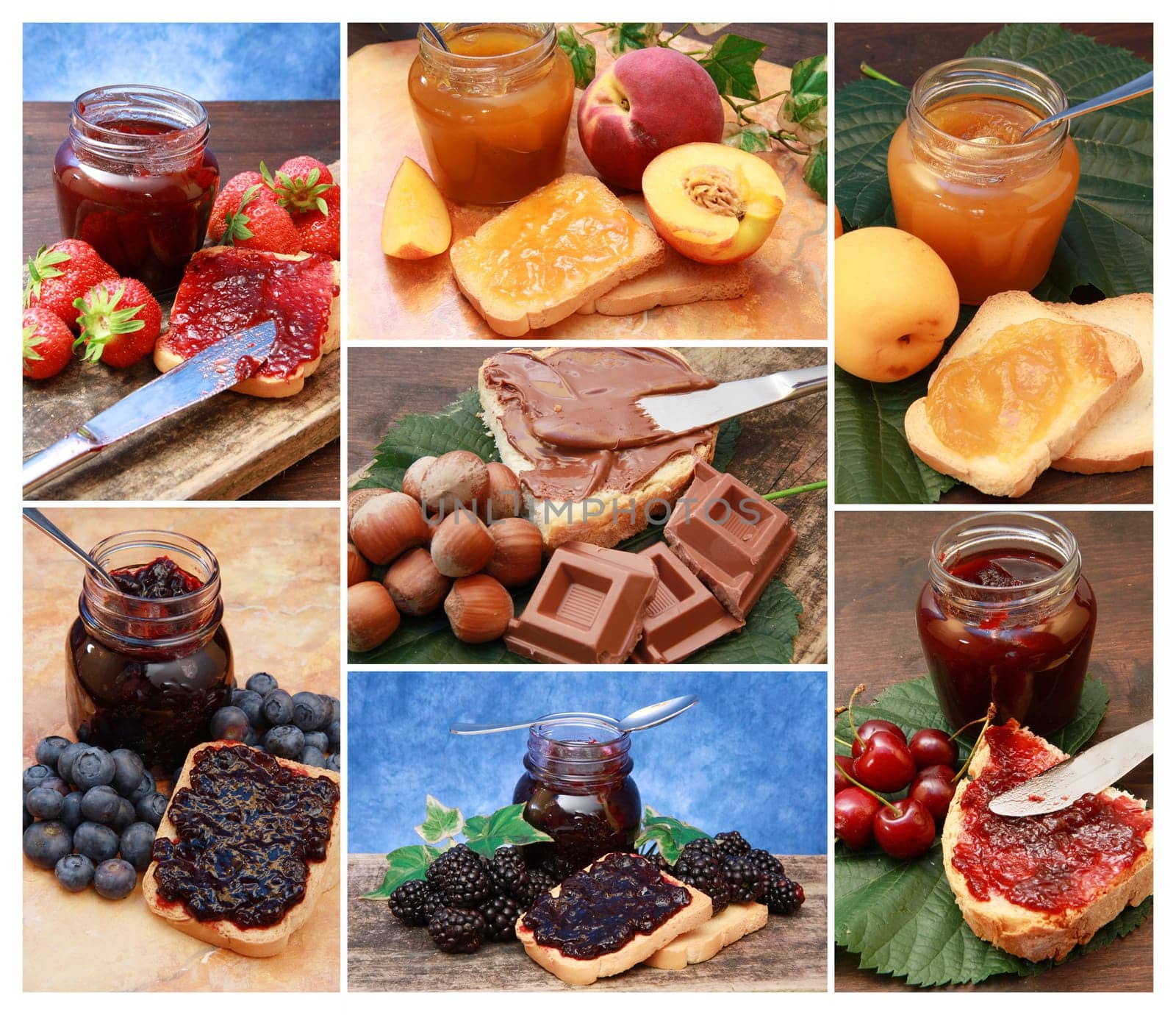 collage of mixed jam