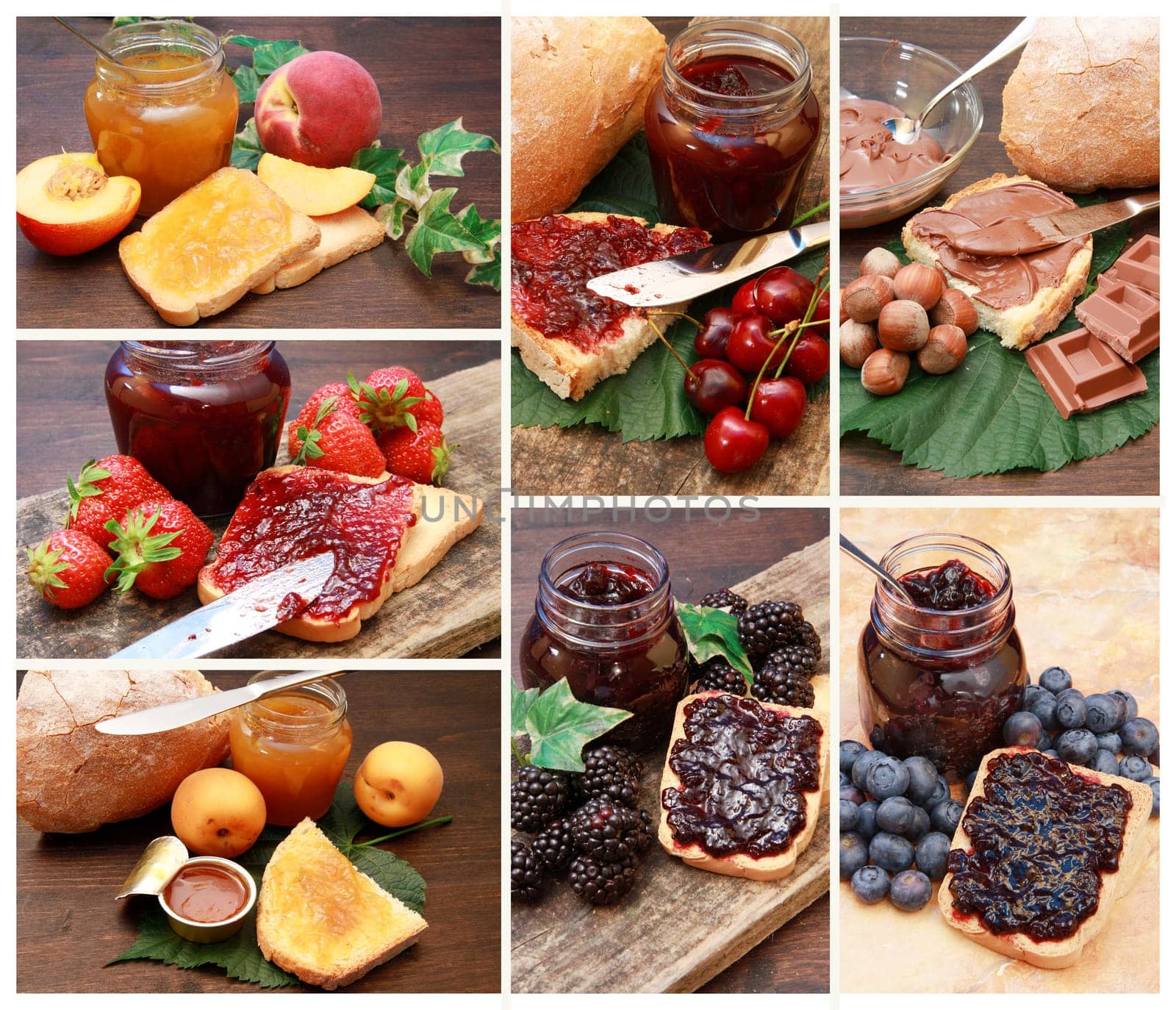collage of mixed jam