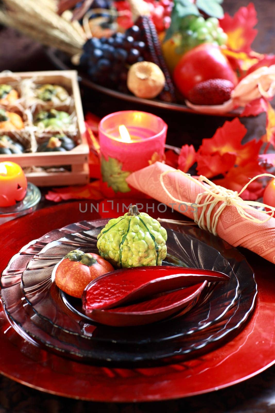 Luxury place setting for Thanksgiving