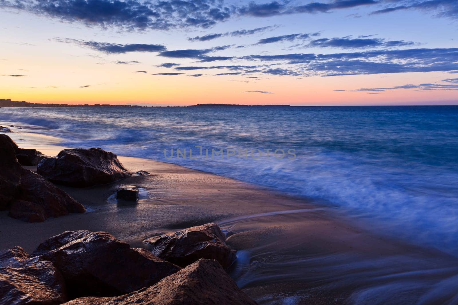 a beautiful sunrise on a wild beach