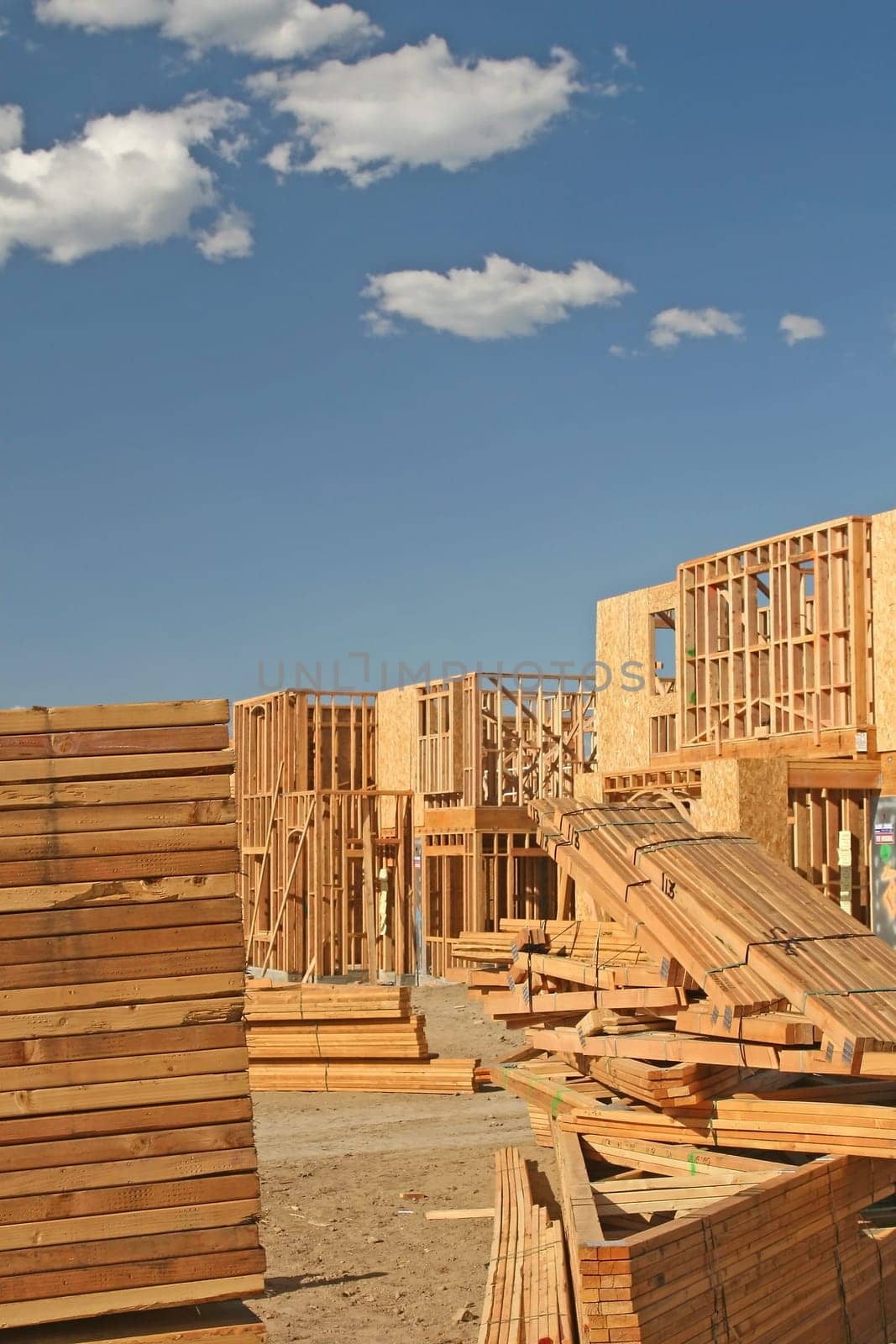 The construction site of new homes being built for a new community