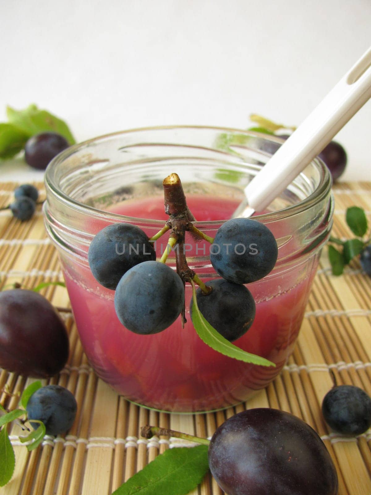 Jam with sloe and plum