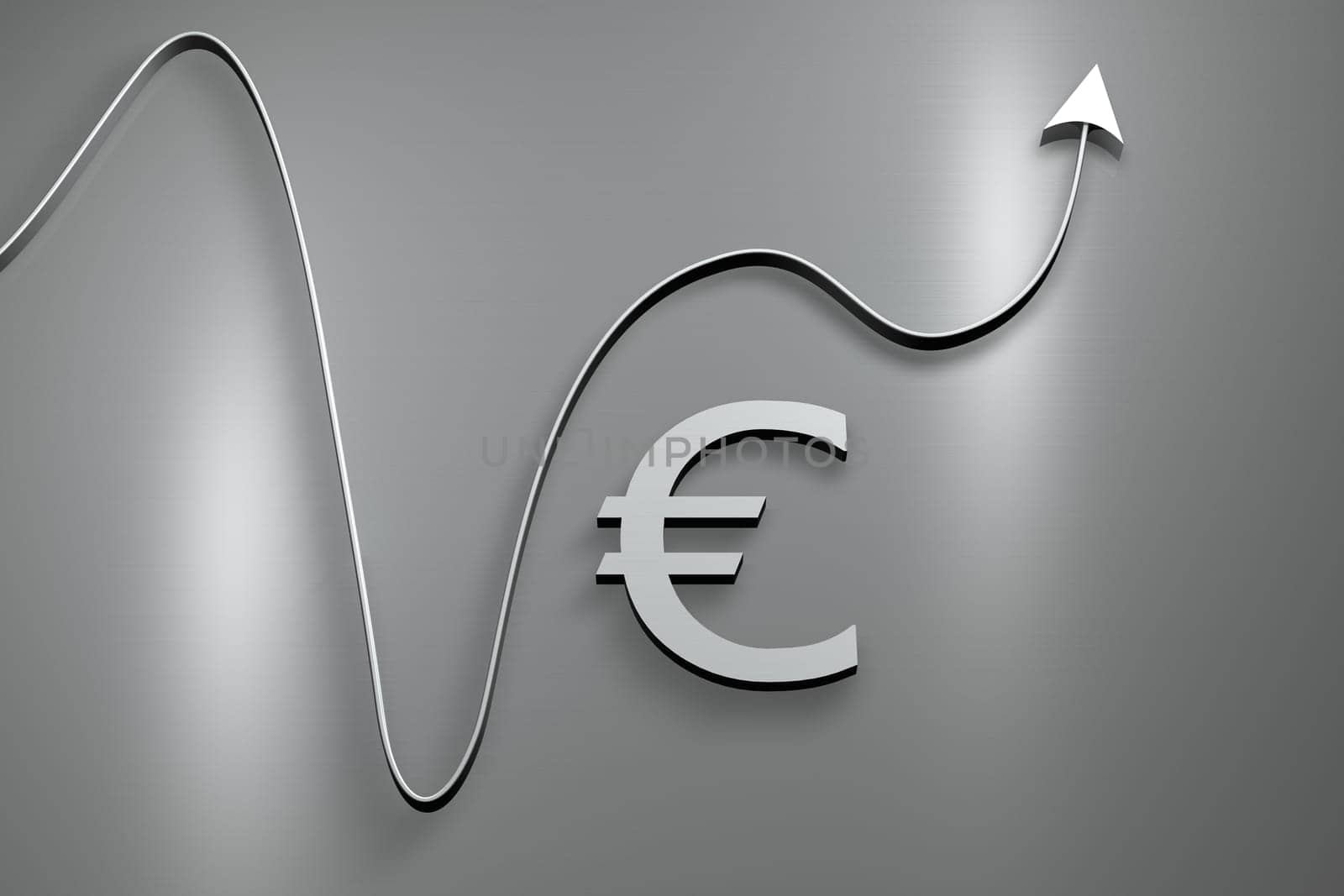 Illustration on Currency - Background - Exchange Rate Fluctuation - Euro - 3D
