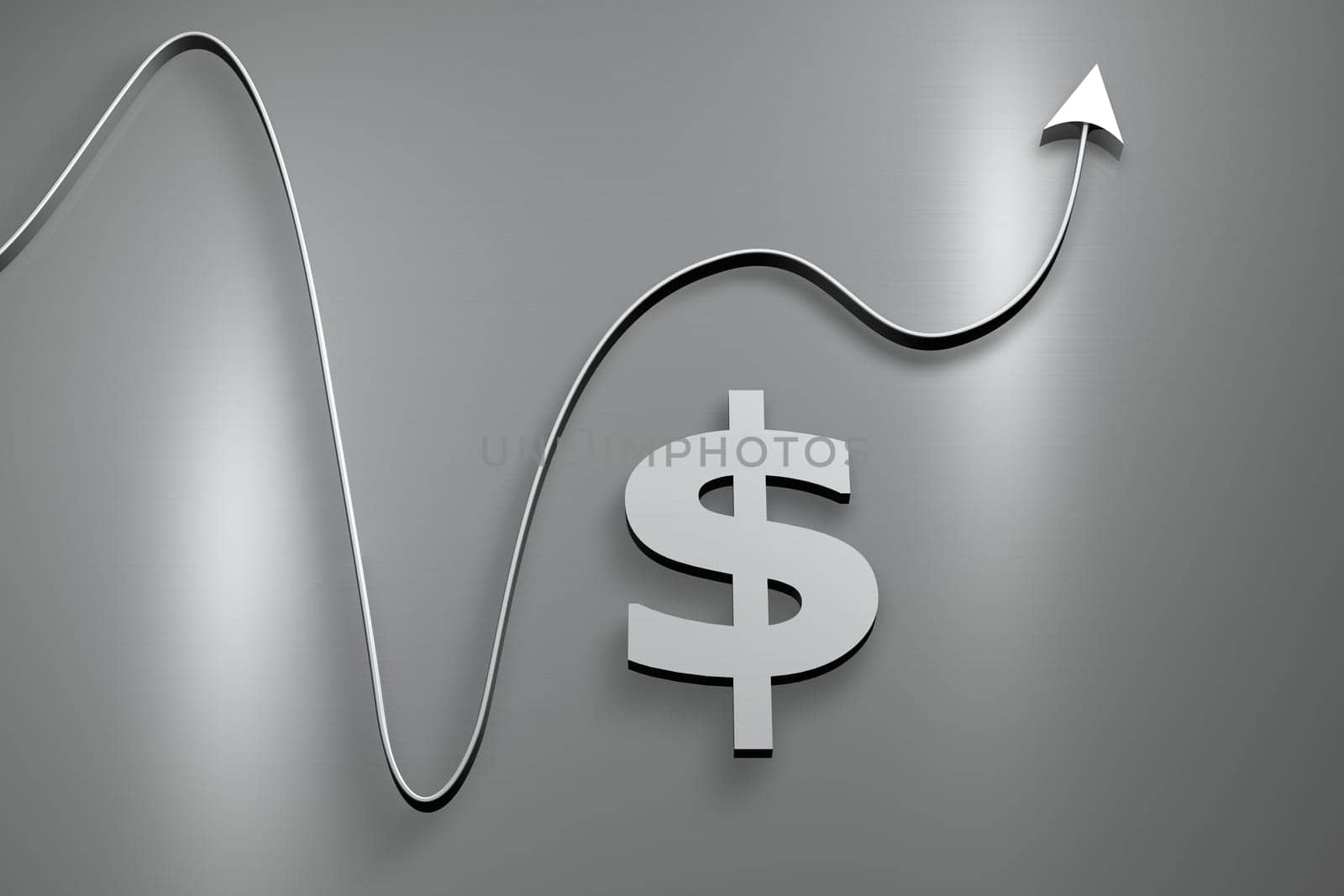 Illustration on Currency - Background - Exchange Rate Fluctuation - Dollar - 3D
