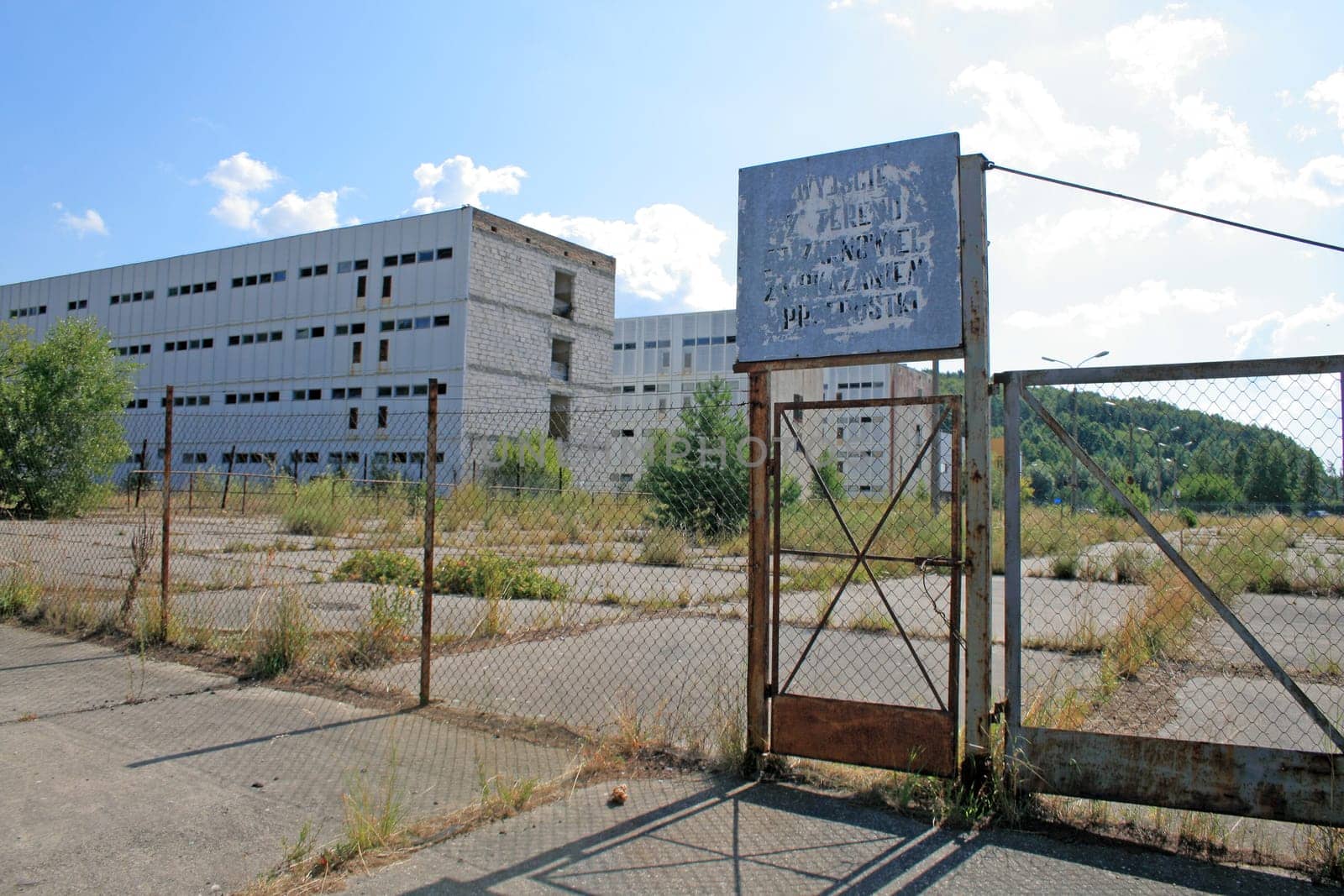 Gate to the unfinished nuclear power plant