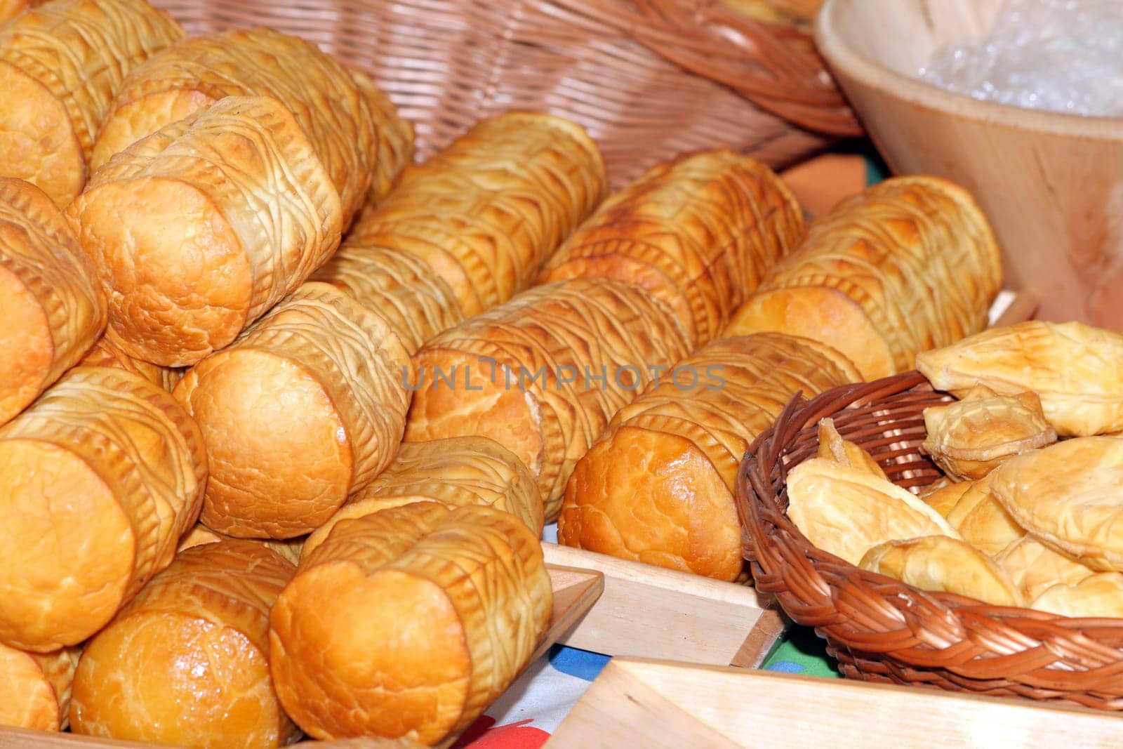 Traditional polish smoked cheese known as oscypek at the street market