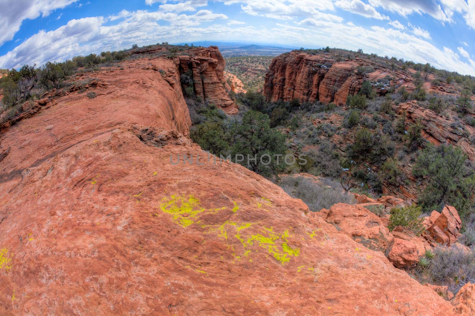 Red rock formation with desert landscape near Sedona, Arizona