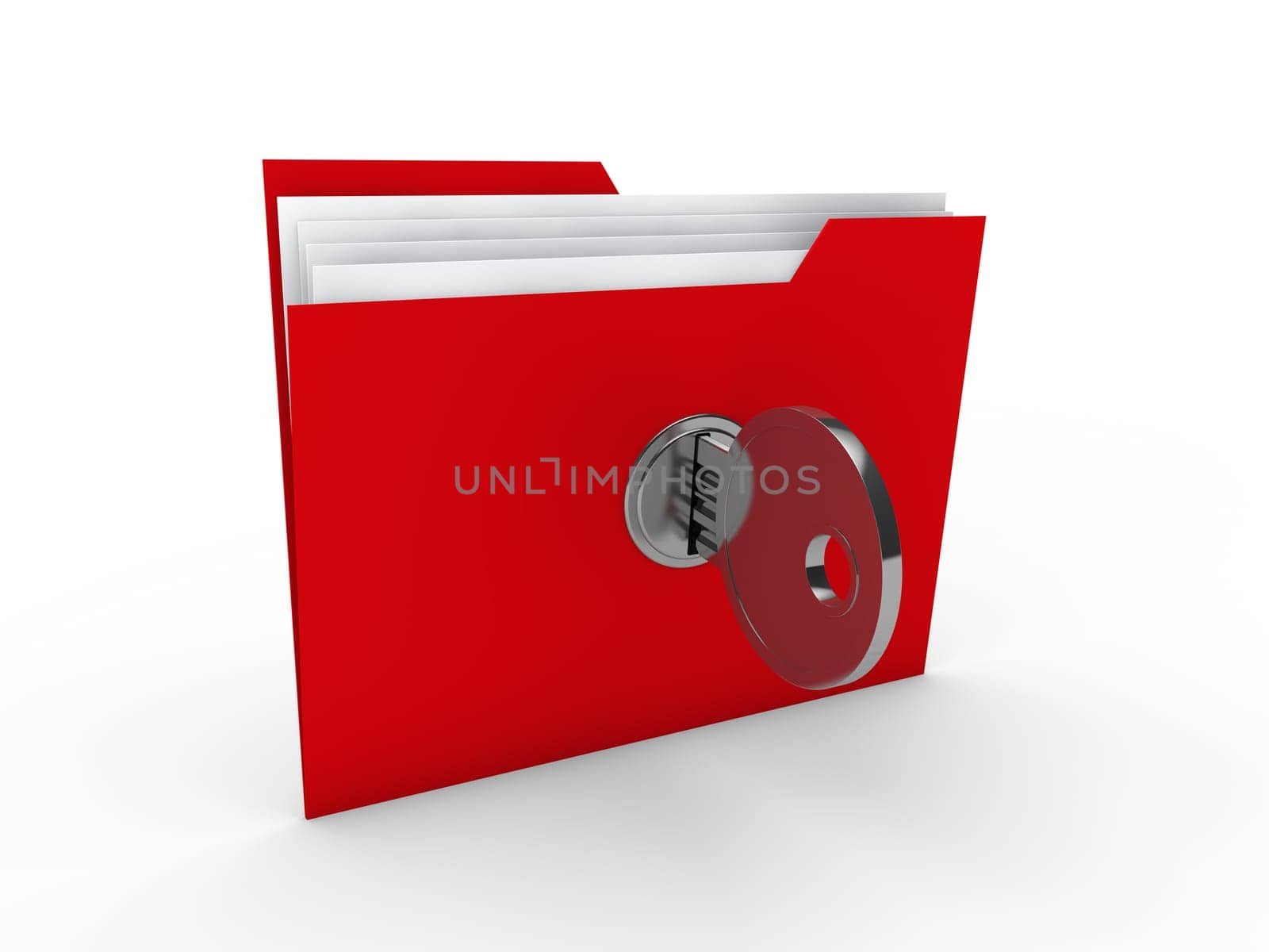 3d folder document red data key security