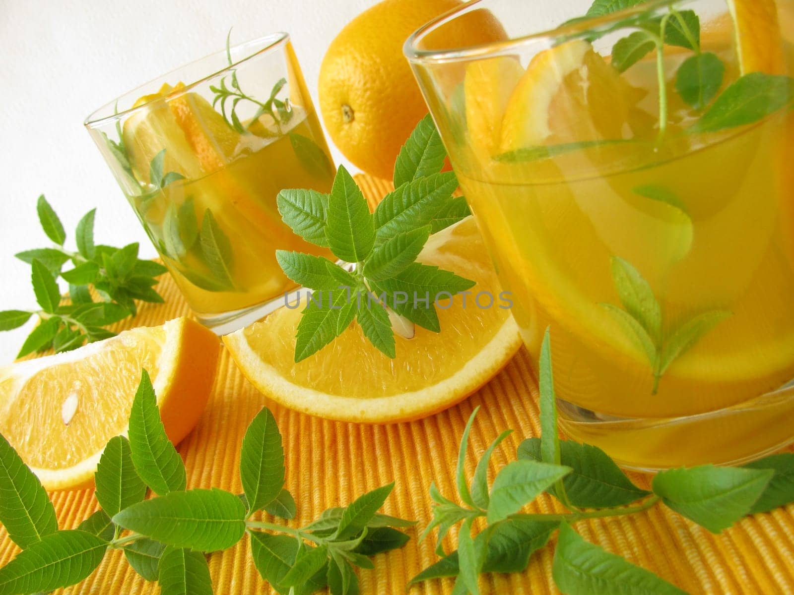 Orange lemonade with lemon verbena