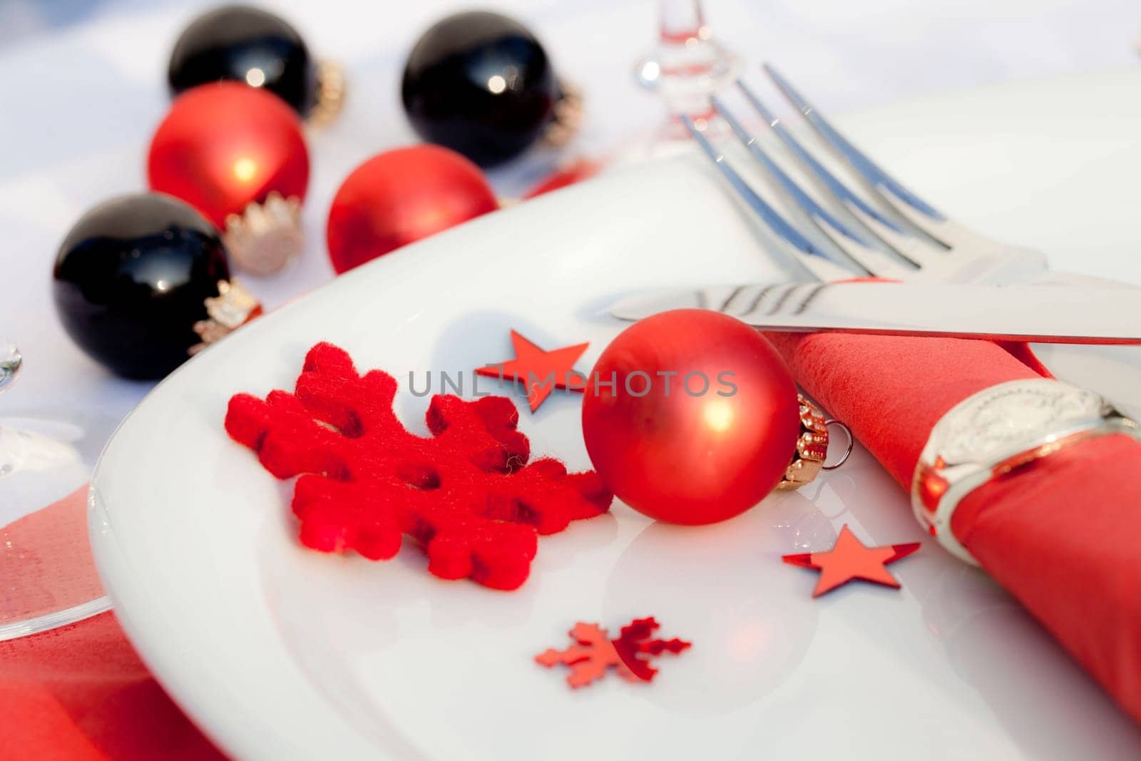 Laid Christmas table
