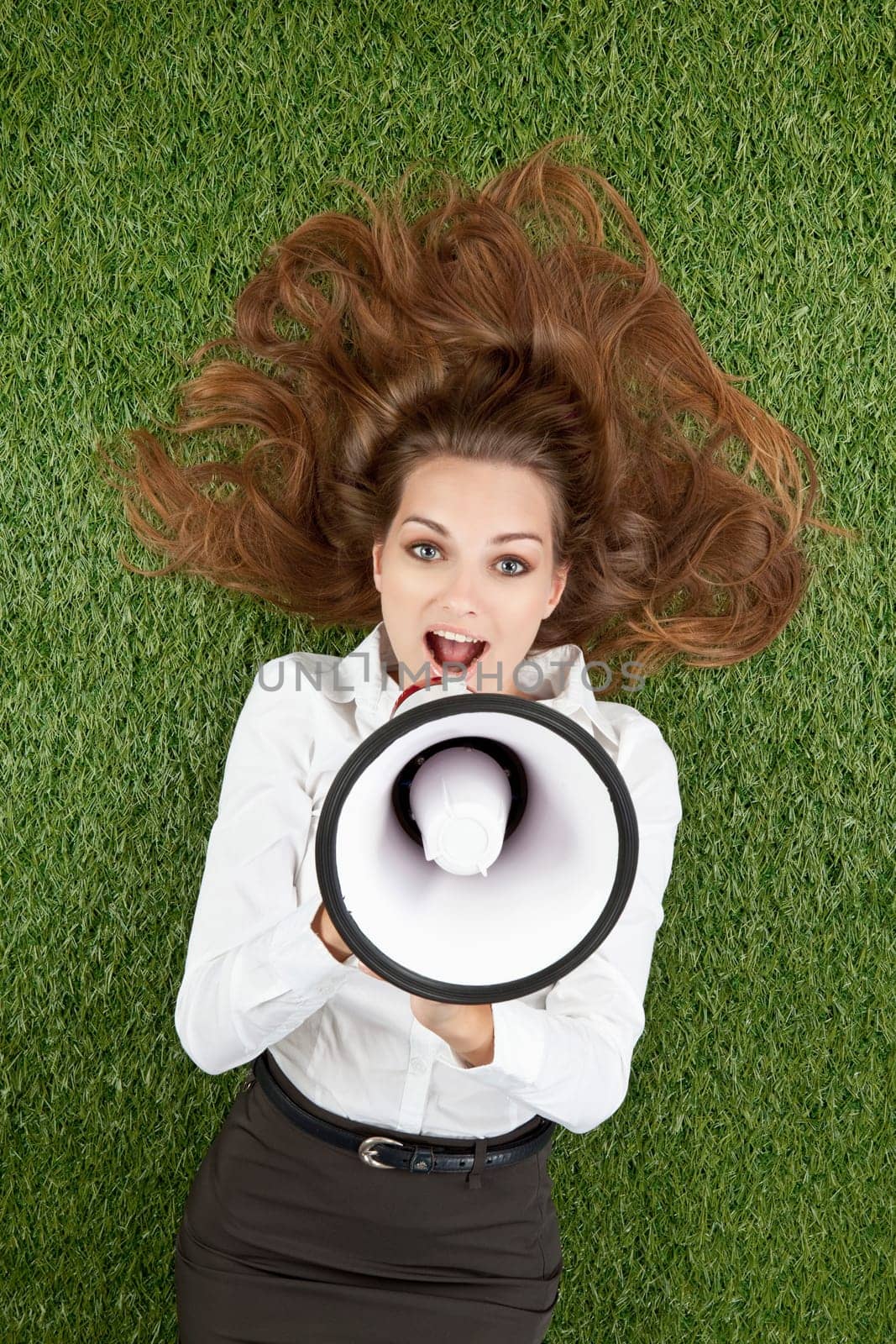 Woman with megaphone