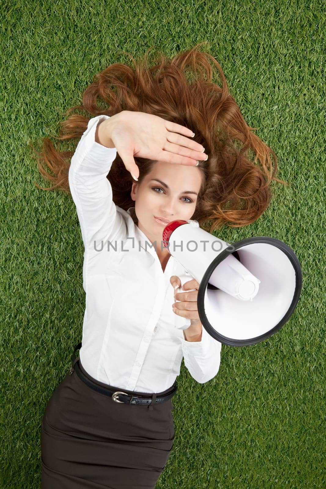Woman with megaphone