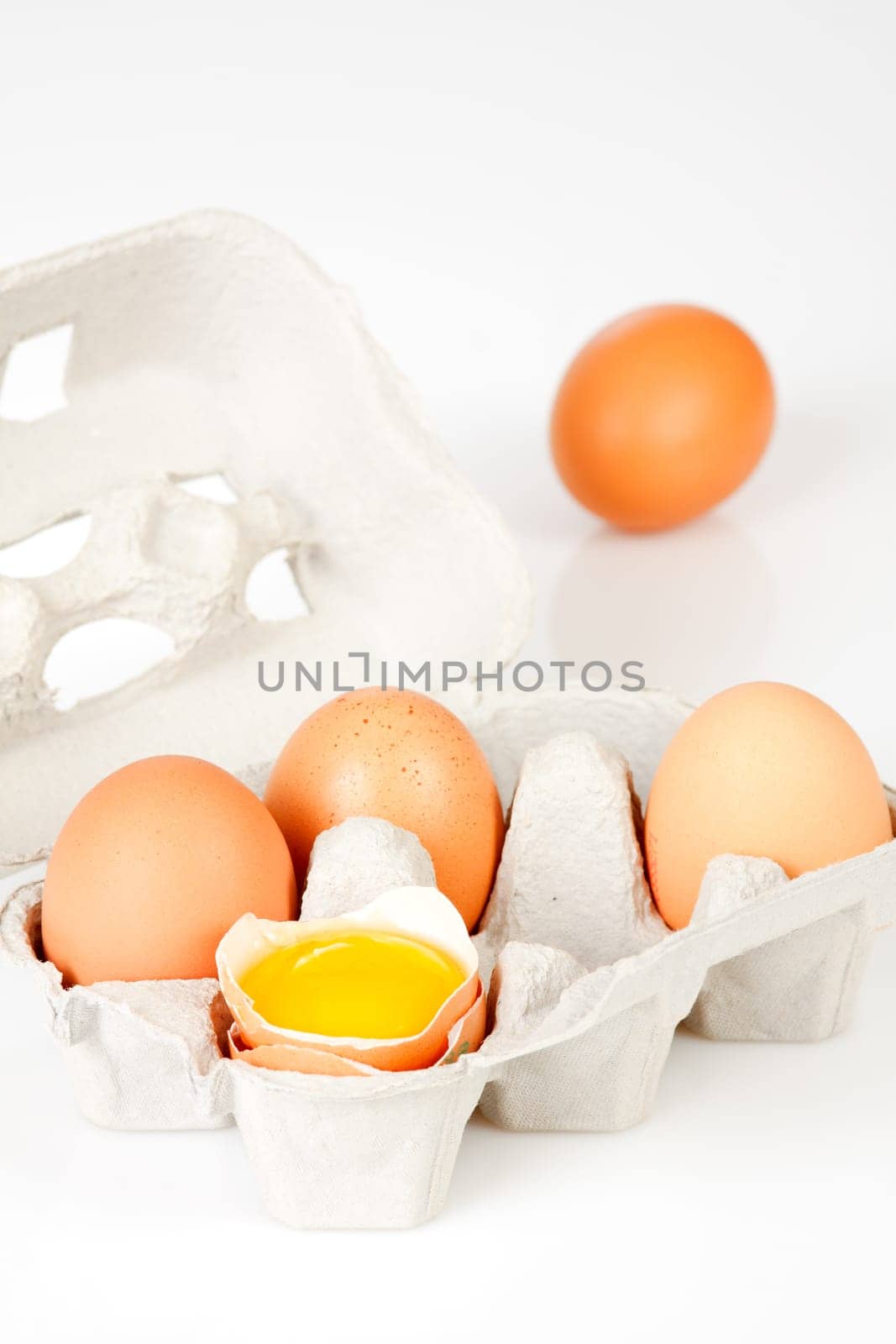 Chicken eggs in egg carton