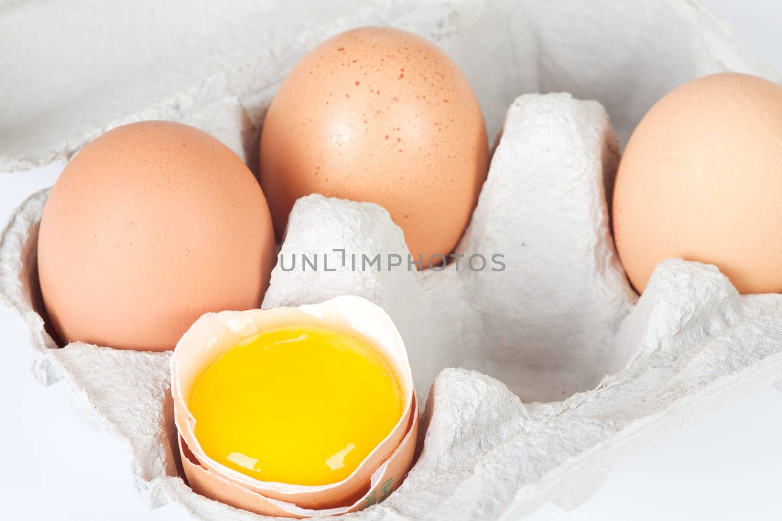 Chicken eggs in egg carton