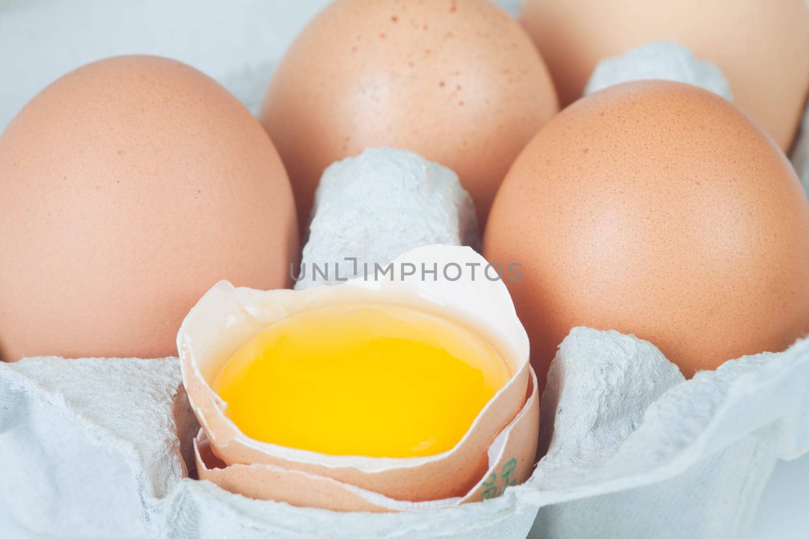 Chicken eggs in egg carton