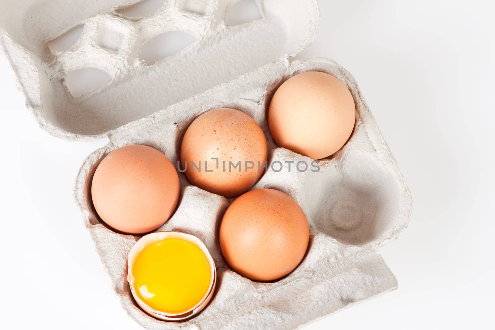 Chicken eggs in egg carton