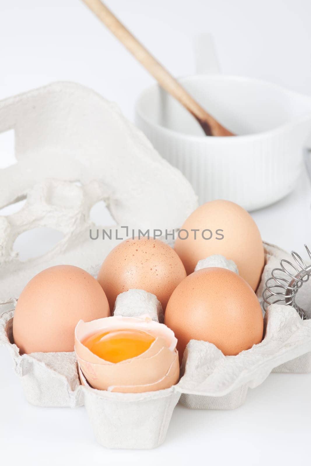 Chicken eggs in egg carton