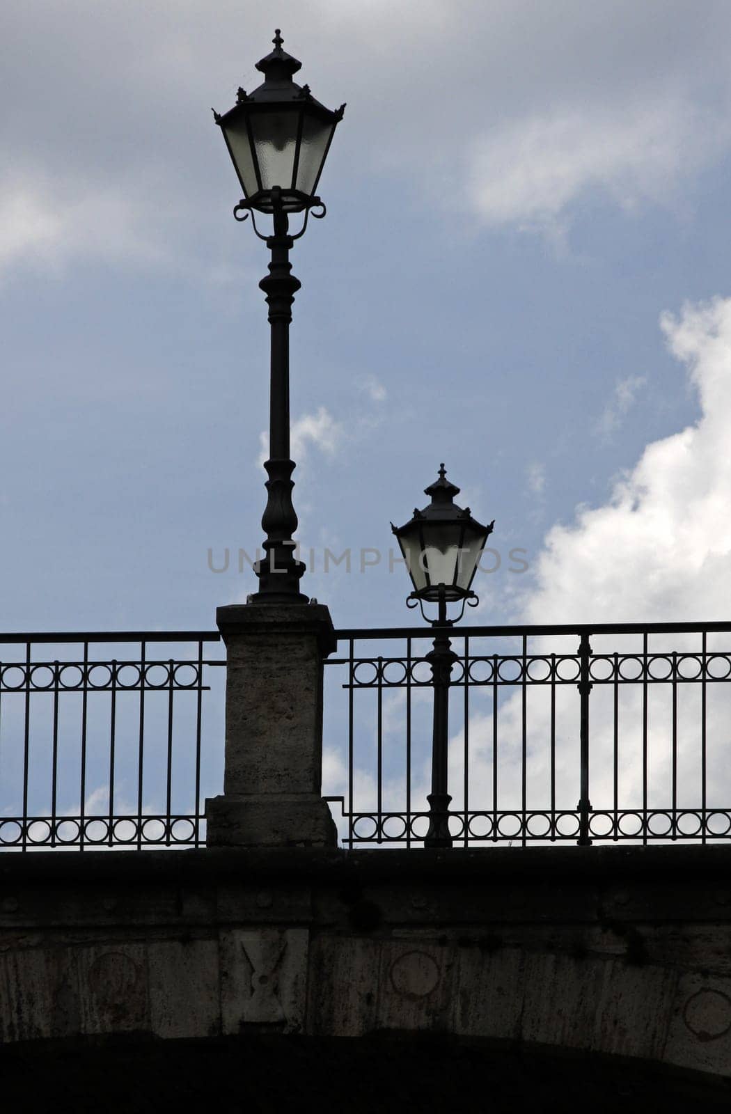 Street lamps on a bridge in Mühlhausen
