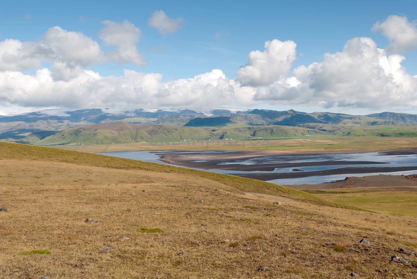 landscape on the coast of vik in iceland