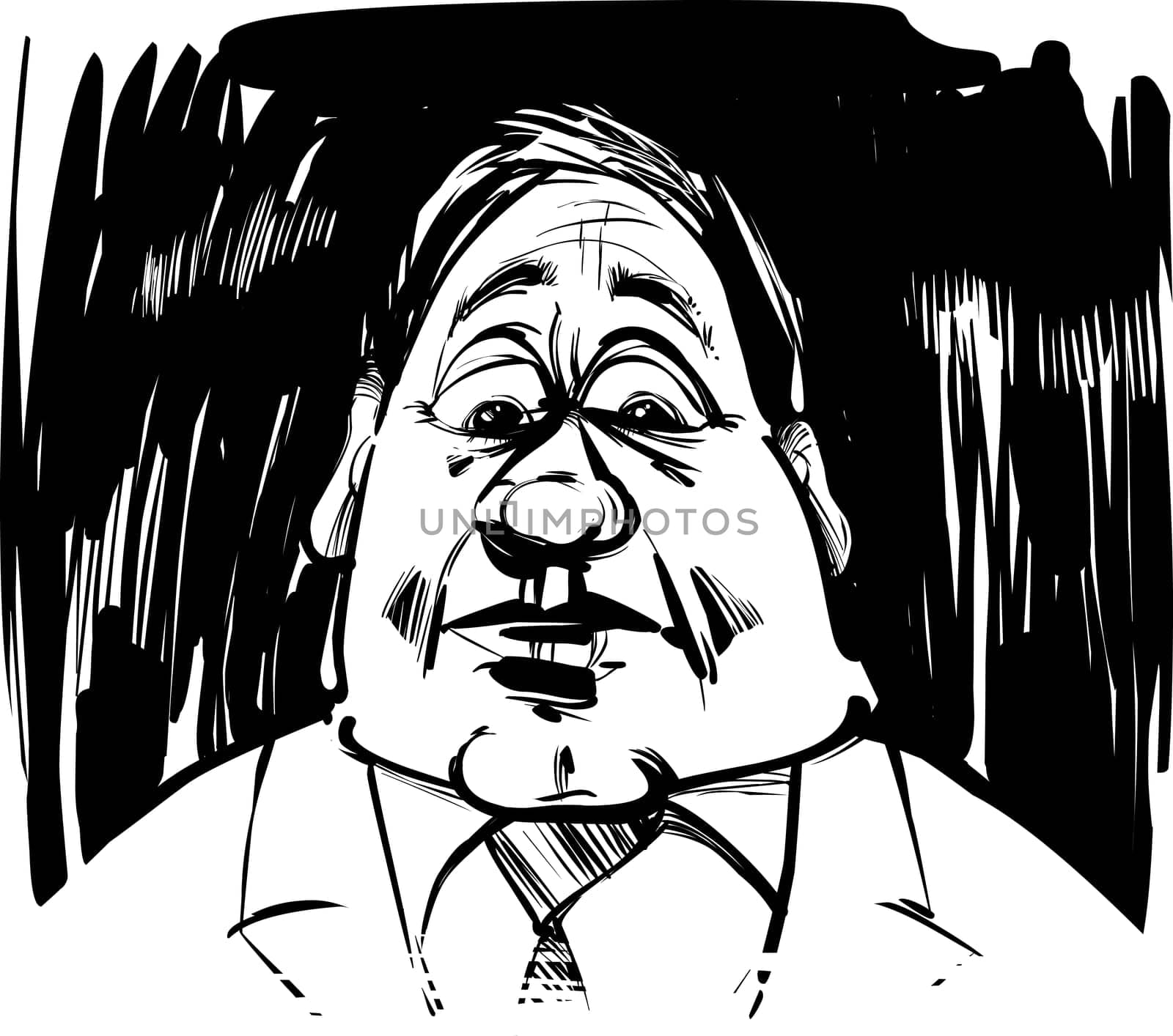 startled man caricature sketch illustration