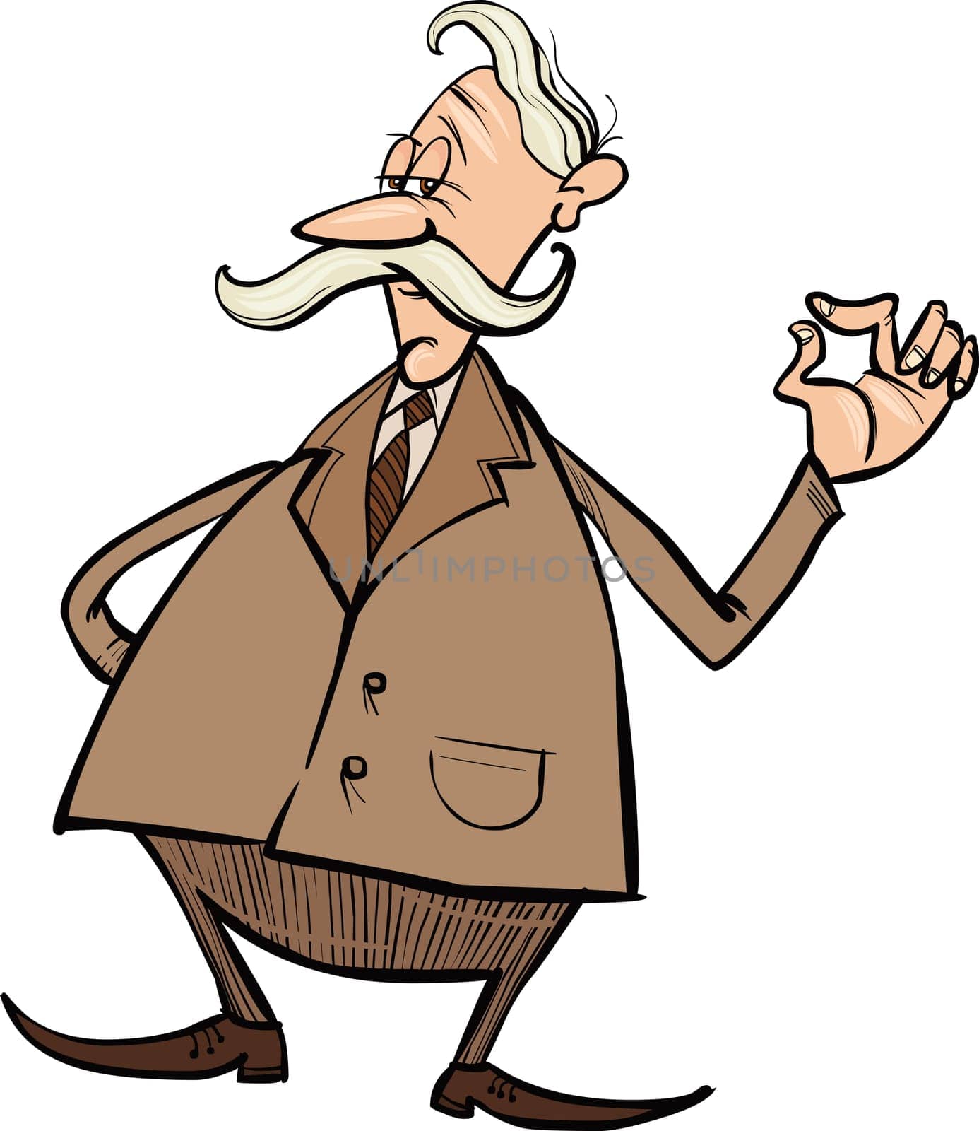 senior businessman cartoon illustration