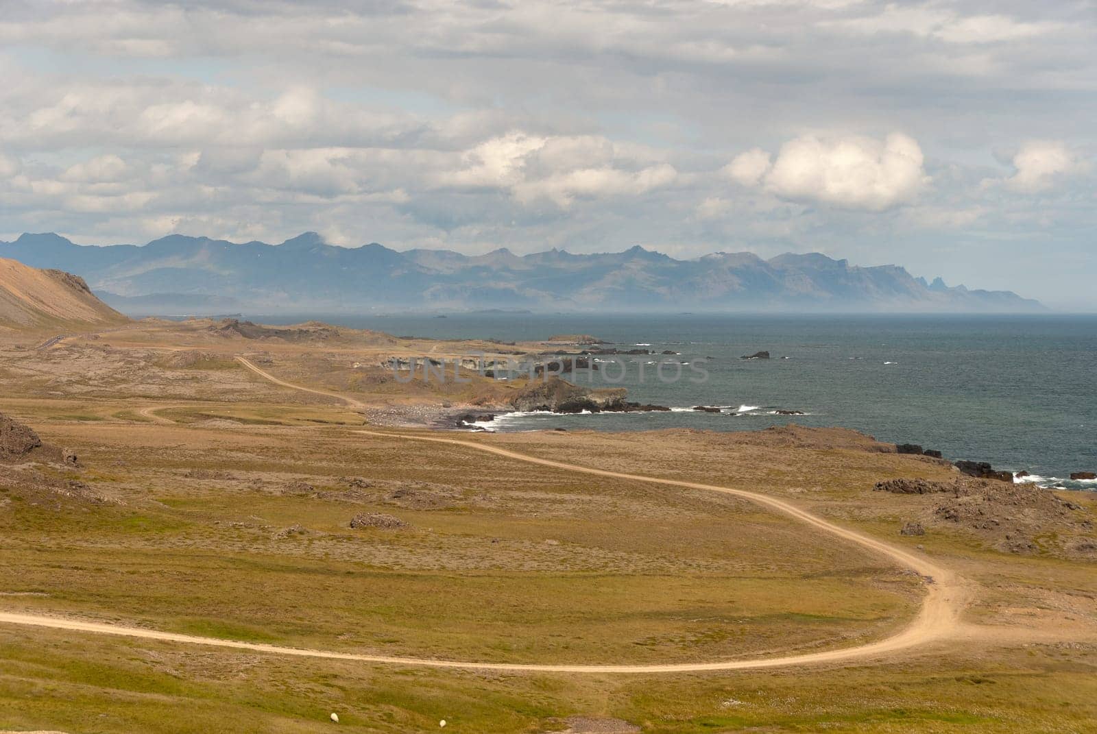 landscape on the coast near hofn in iceland