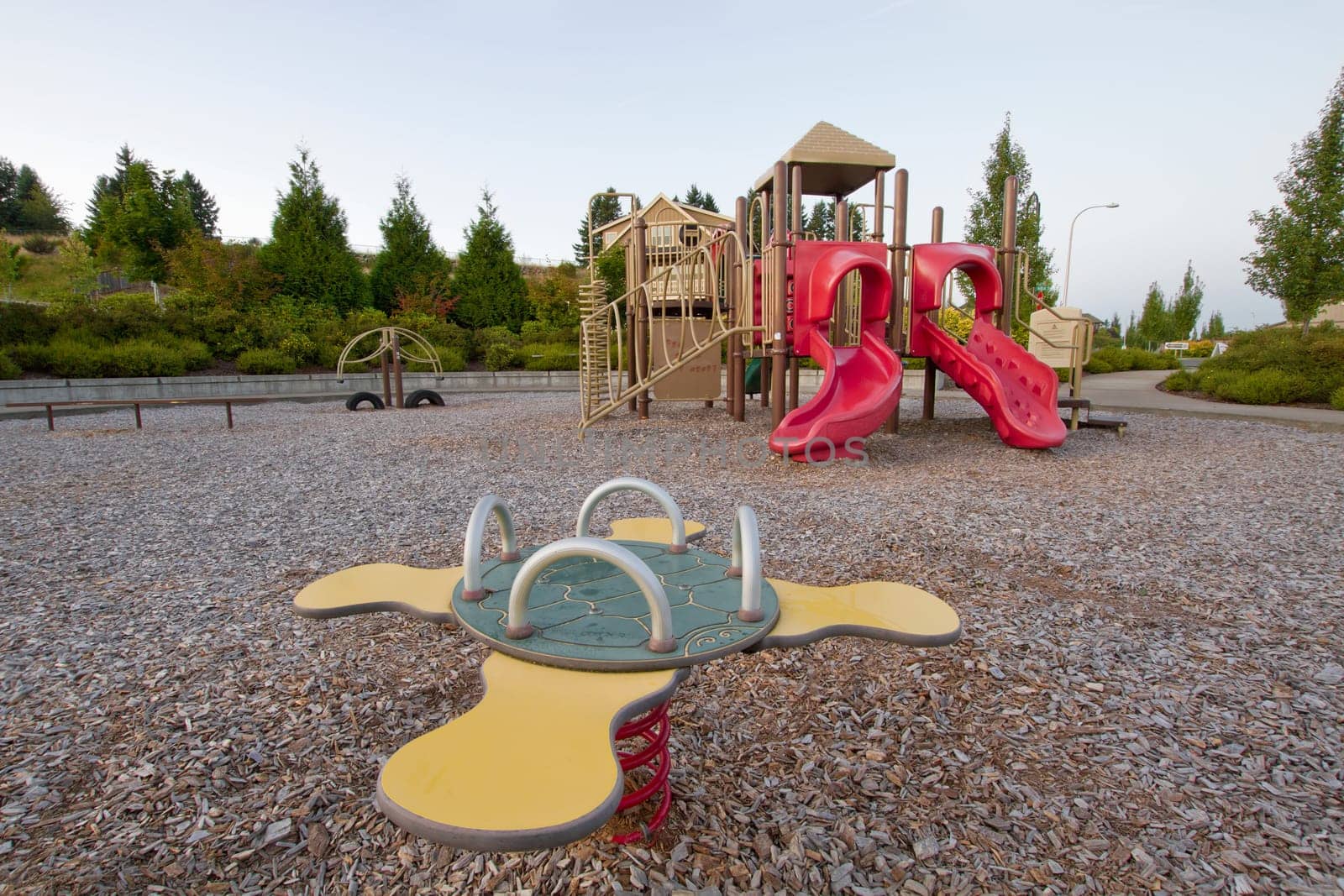 Neighborhood Public Park Children&#039 s Playground in Suburban Area