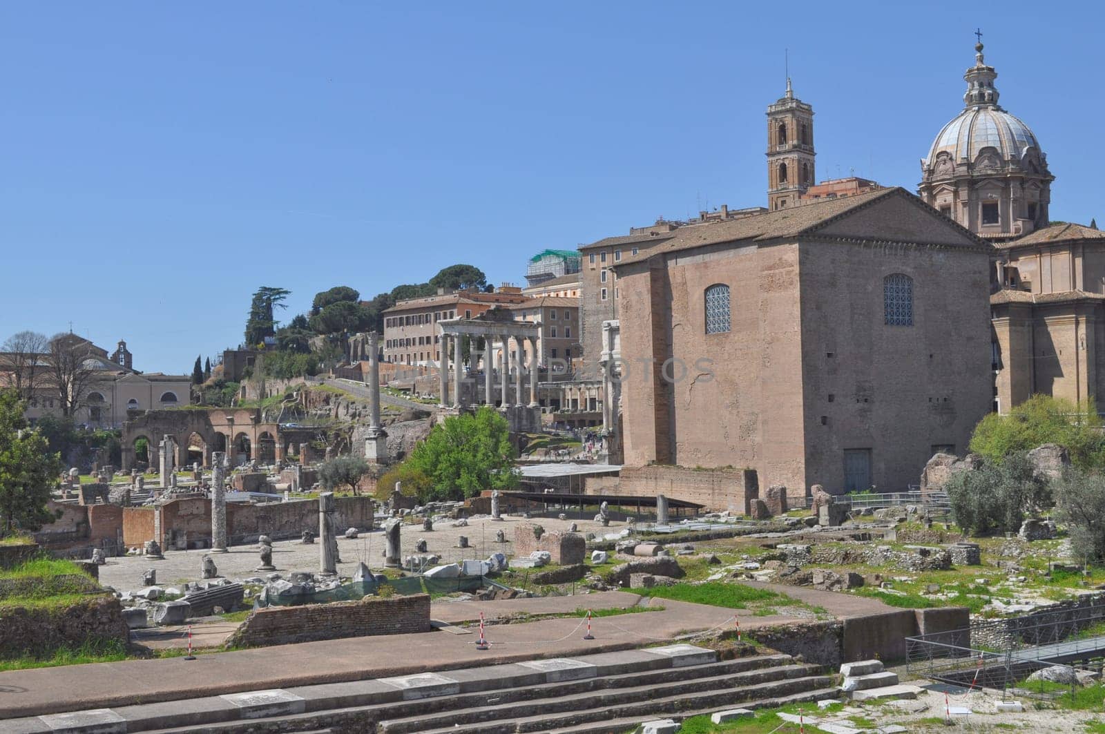 Ruins of the Roman Forum (Foro Romano) in Rome, Italy
