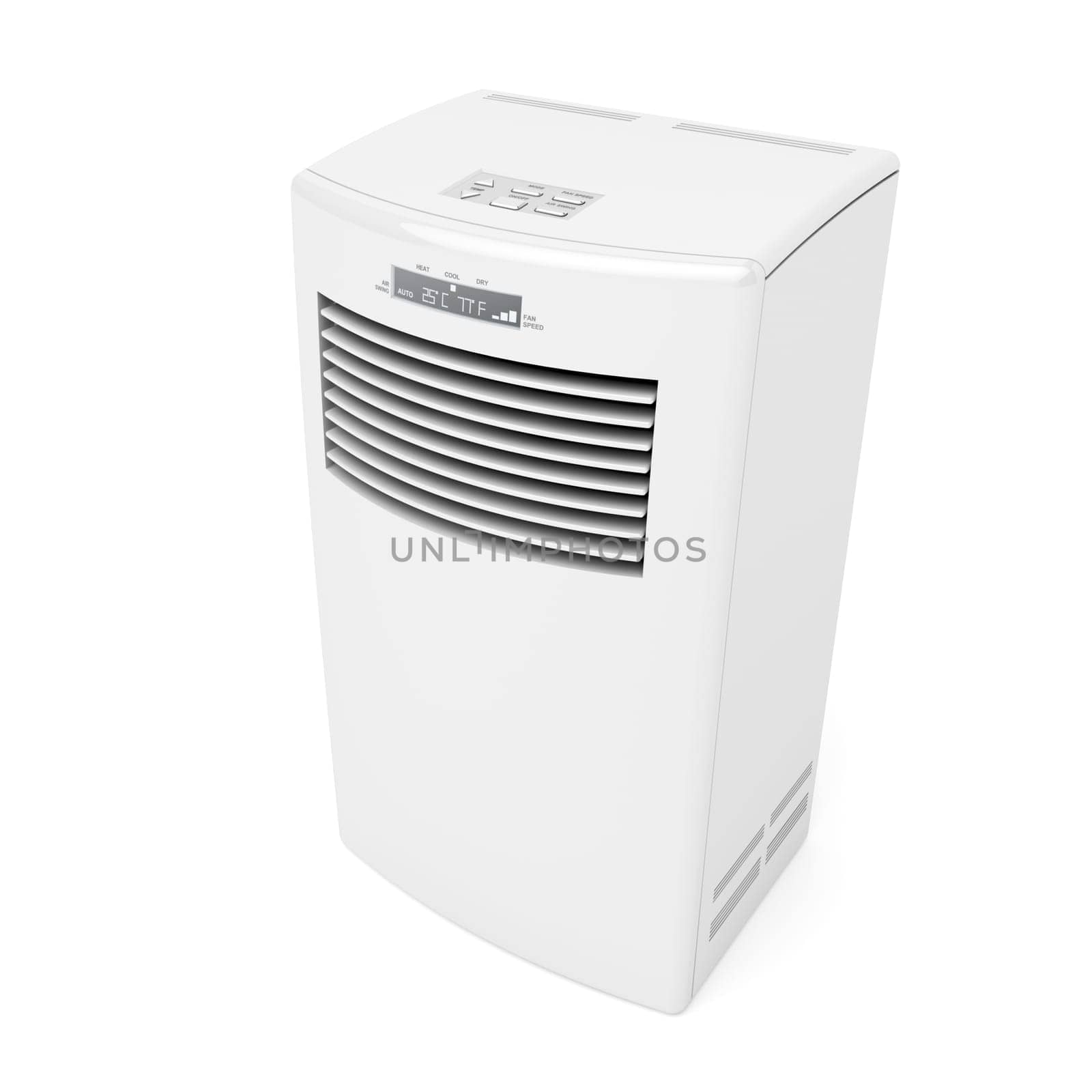 Mobile air conditioner on white background