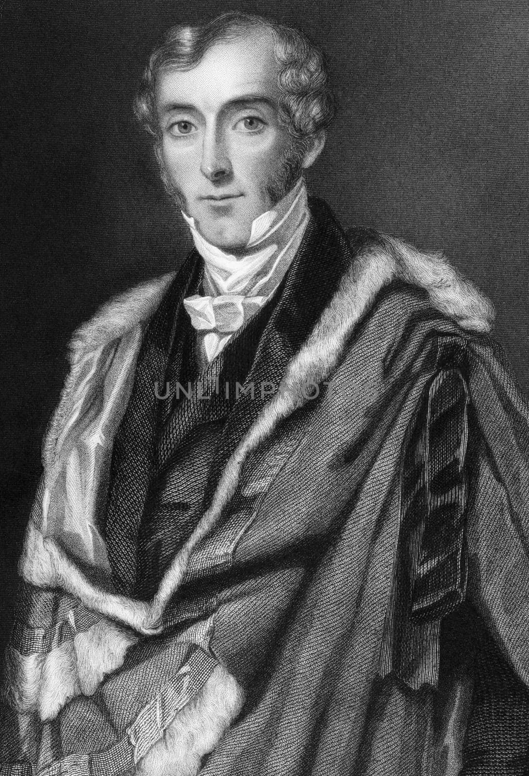 Reginald Sackville, 7th Earl De La Warr (1817-1896) on engraving from 1837. Engraved by W.H.Mote after a painting by E.D.Smith and published by G.Virtue.