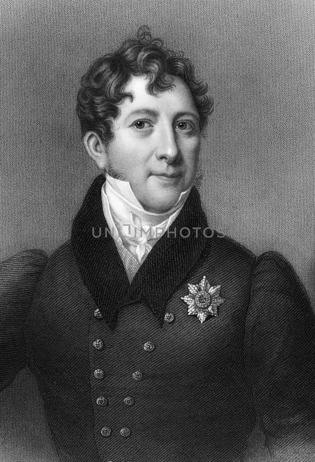 William O&#039 Brien, 2nd Marquess of Thomond (1765-1846) on engraving from 1837. Irish peer. Engraved by S.Freeman after a painting by Titani and published by G.Virtue.