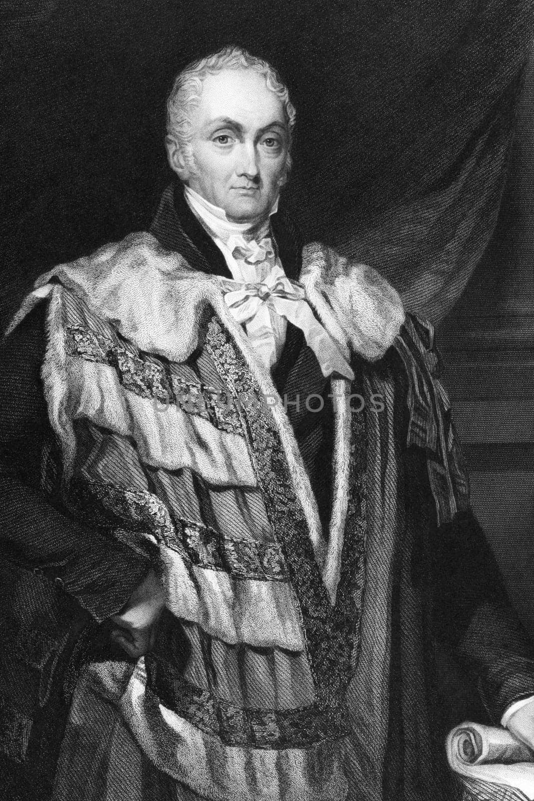 William Courtenay, 11th Earl of Devon (1807-1888) on engraving from 1837. British politician. Engraved by J.Brown after a painting by E.Walker and published by G.Virtue.