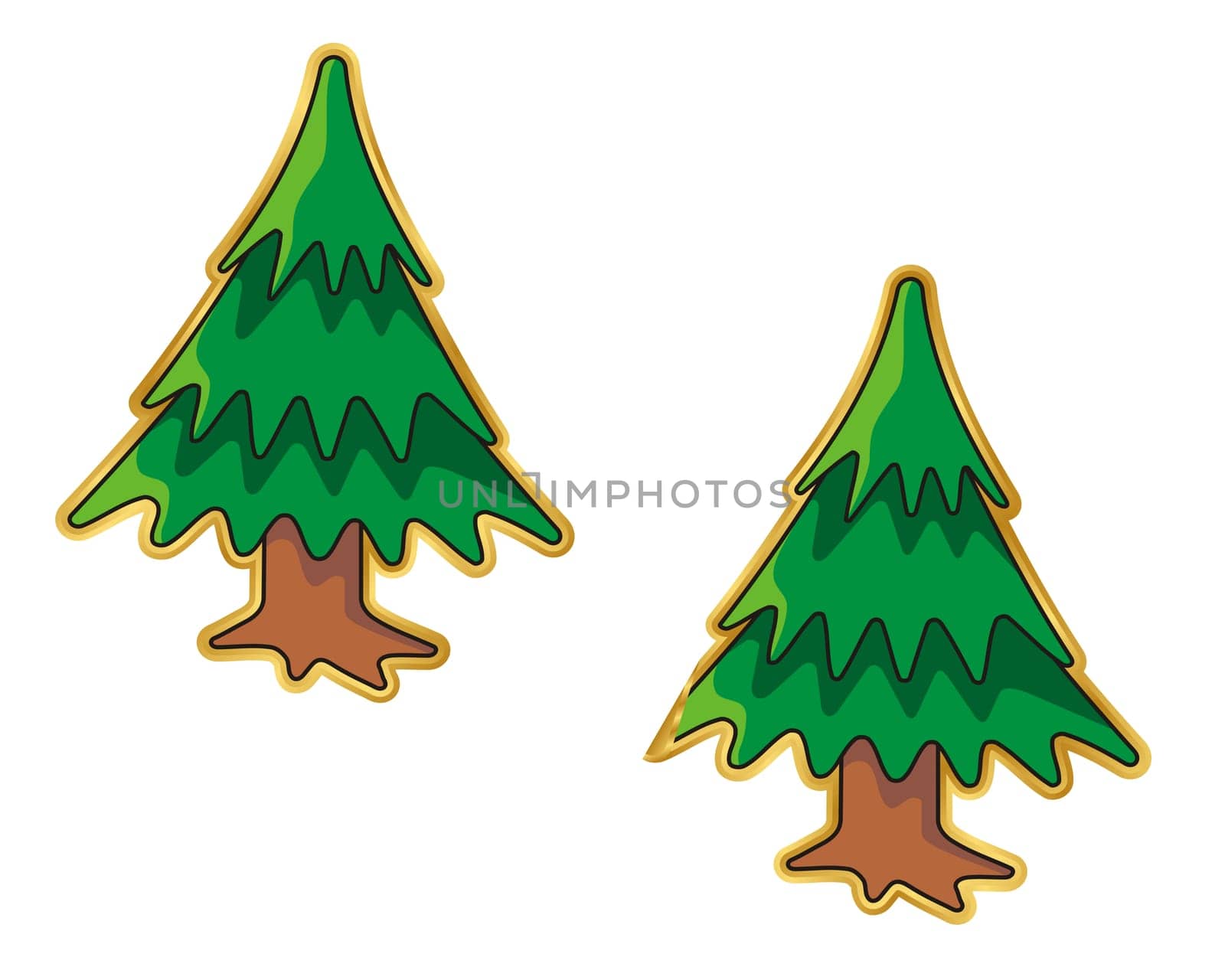 Christmas tree sticker, normal and peeling version