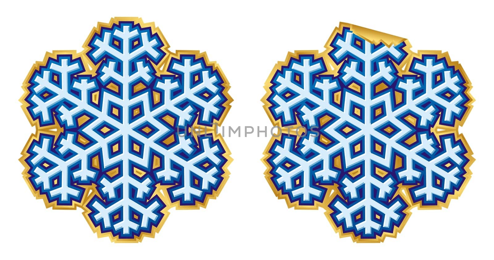 Snowflake sticker, normal and peeling version.
