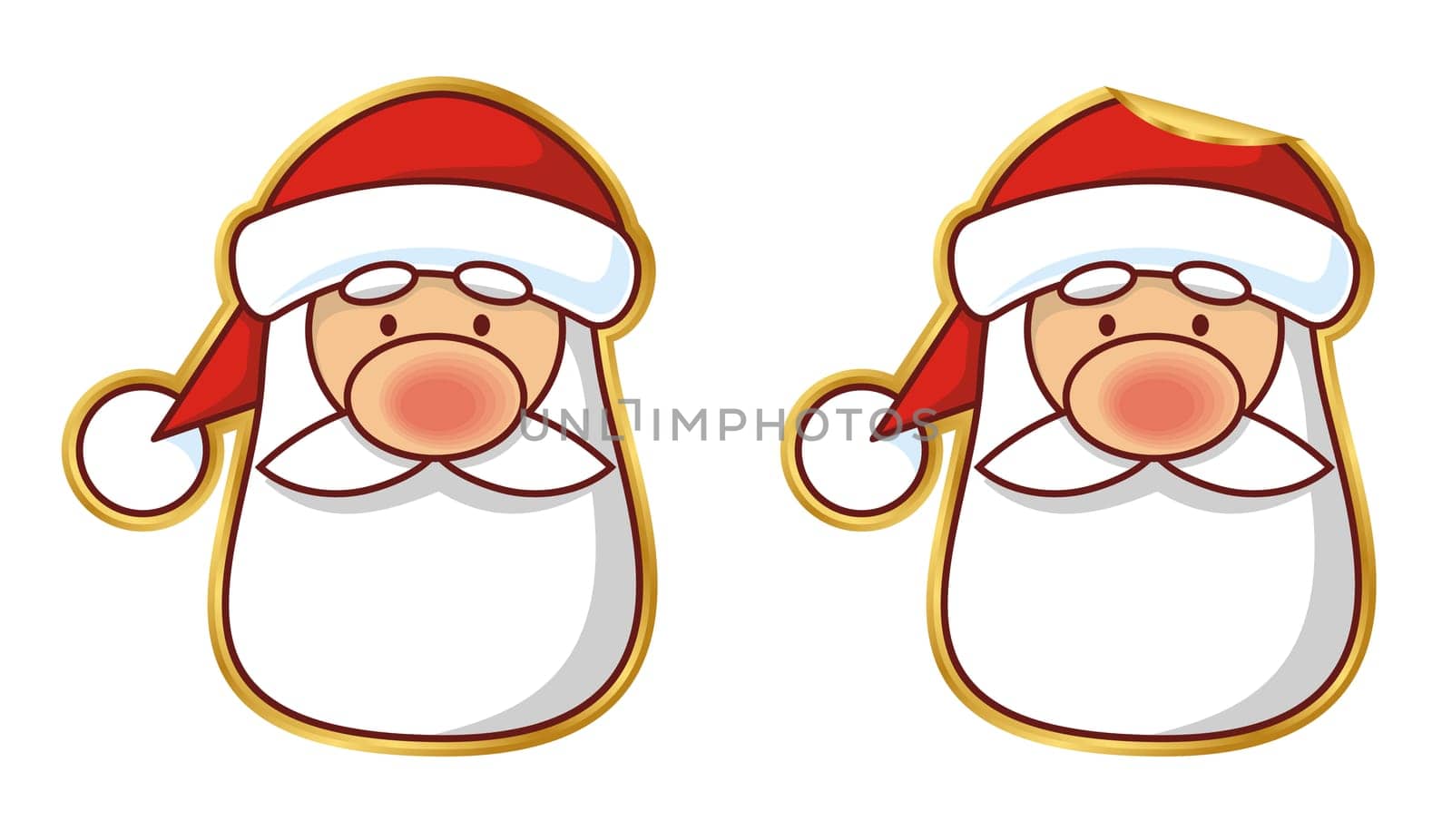 Santa sticker, normal and peeling version.
