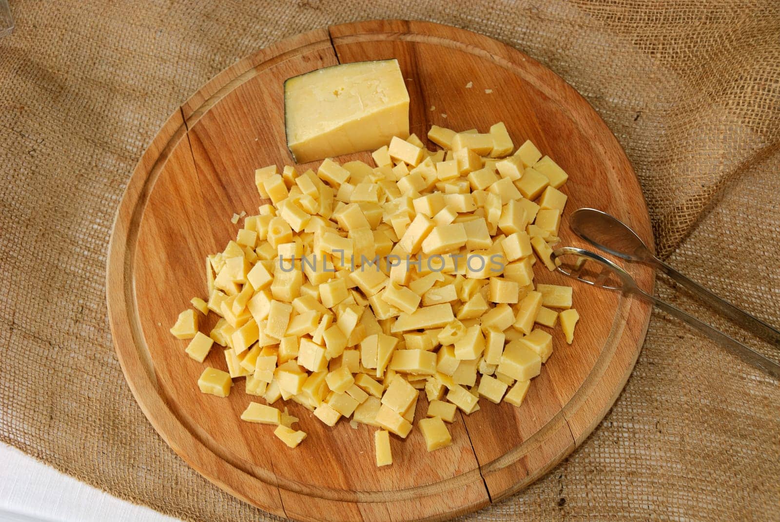 soft cheese on wooden board