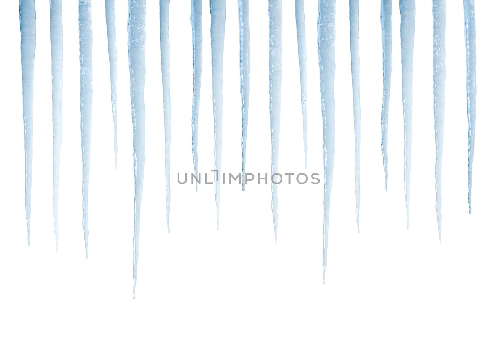 Real photograph of isolated icicles - not a 3D render