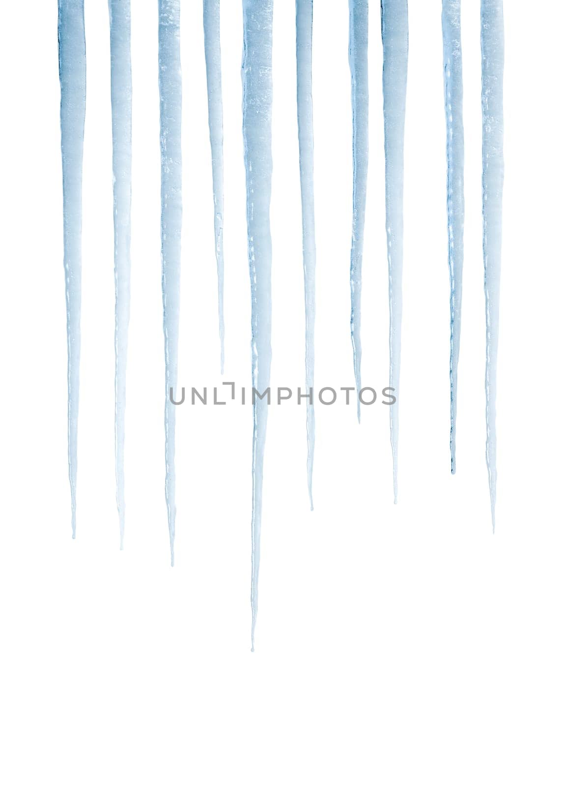 Real photograph of isolated icicles - not a 3D render