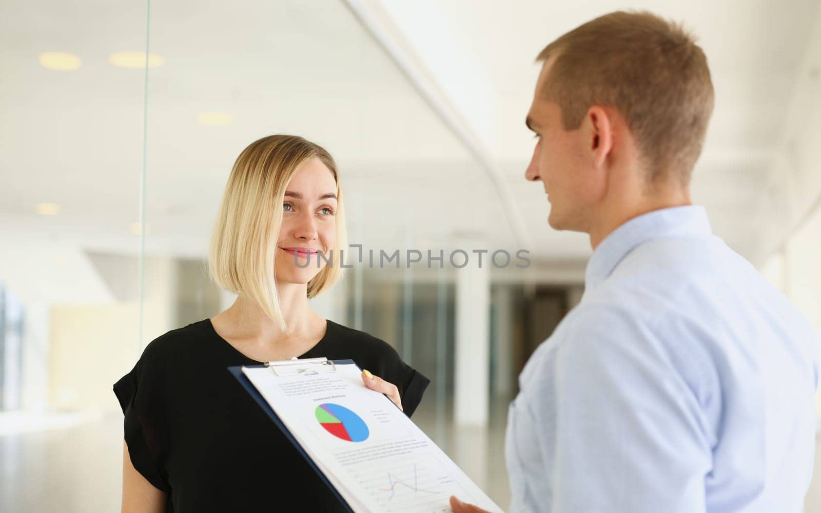 Beautiful woman portrait at workplace examining financial statistics. White collar worker at workspace exchange market startup irs certified public accountant internal revenue officer concept