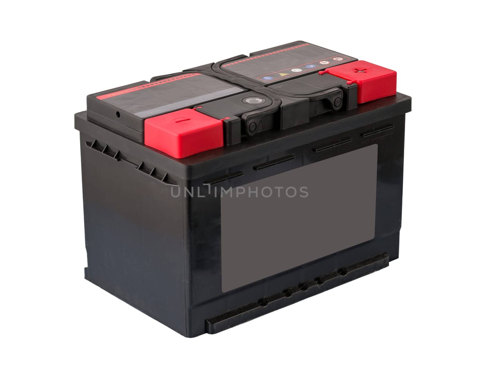 black car battery closeup on a white background by A_Karim