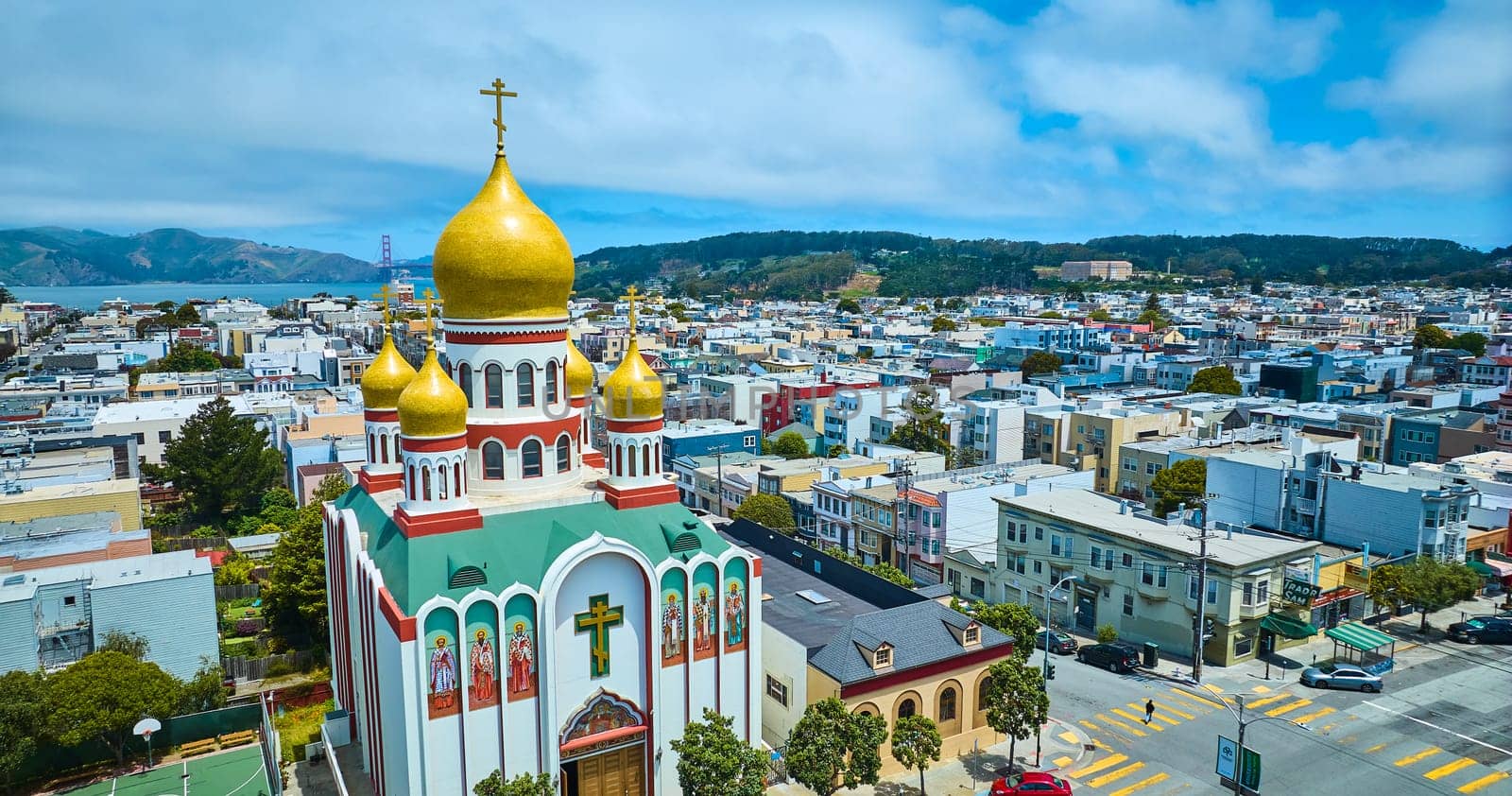 Image of Aerial Holy Virgin Cathedral Joy of All Who Sorrow in San Francisco