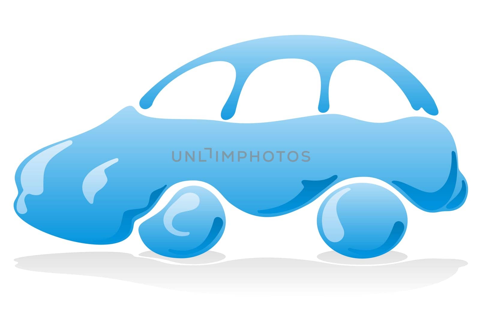 Car wash icon with blue liquid vehicle