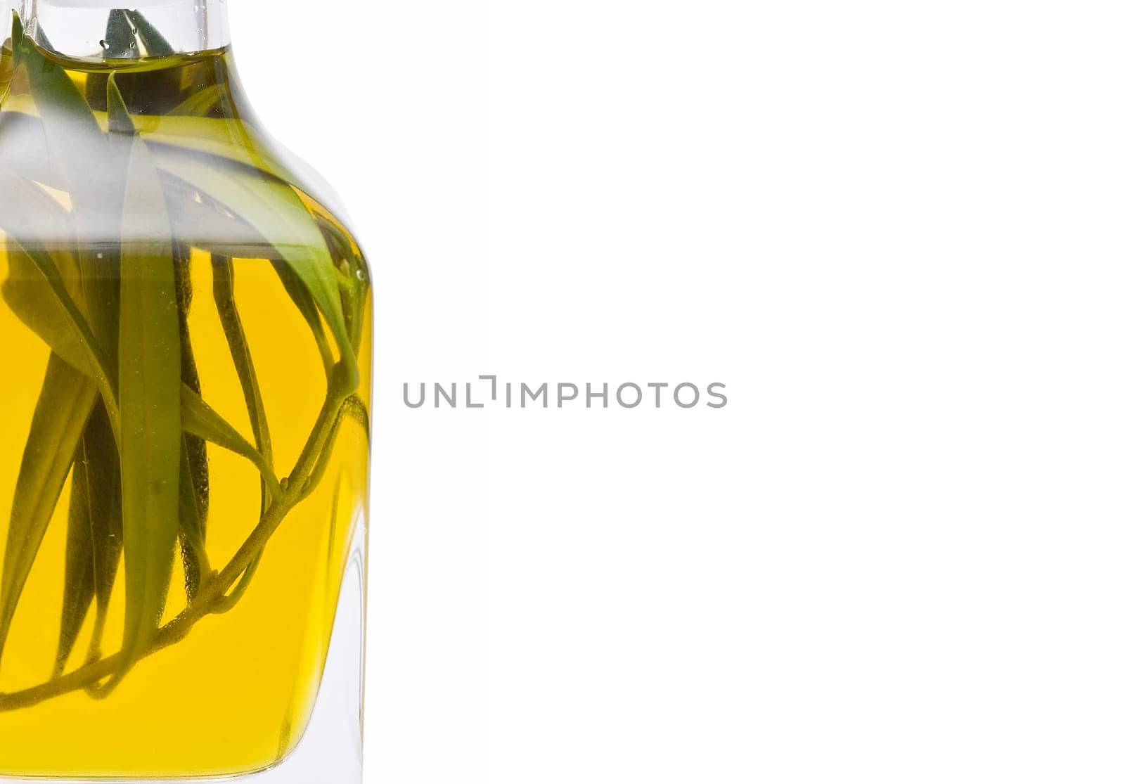 Bottle with Virgin olive oil  isolated on a white background.
