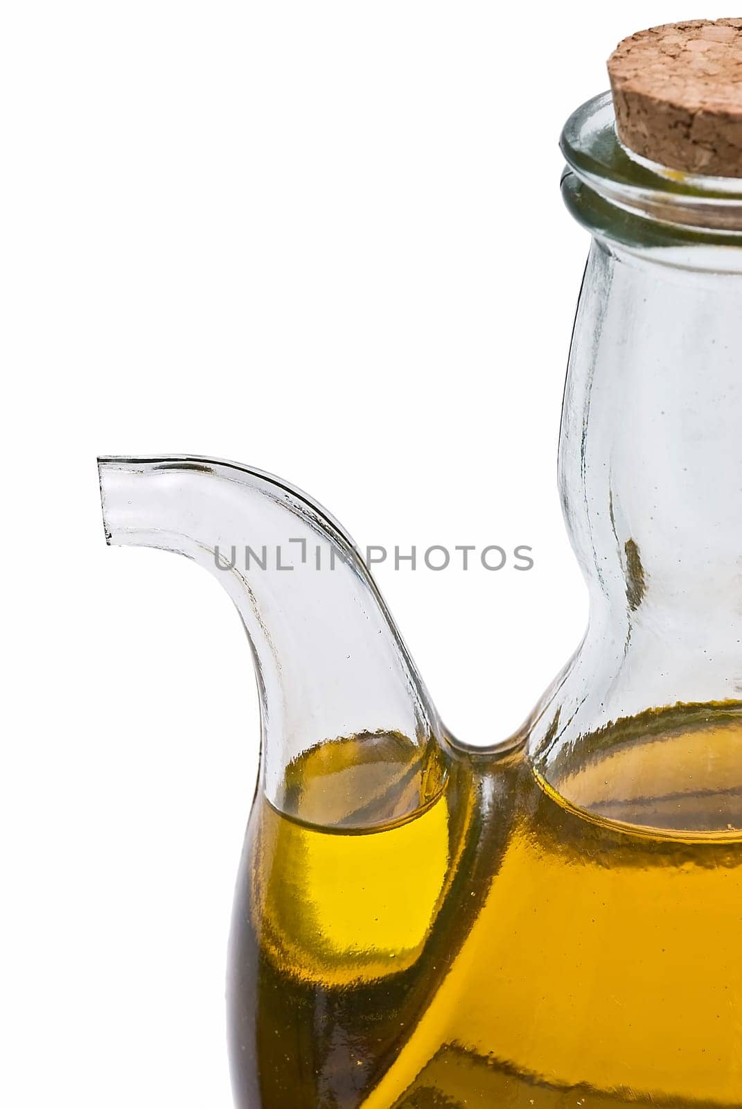 Bottle with Virgin olive oil  isolated on a white background.