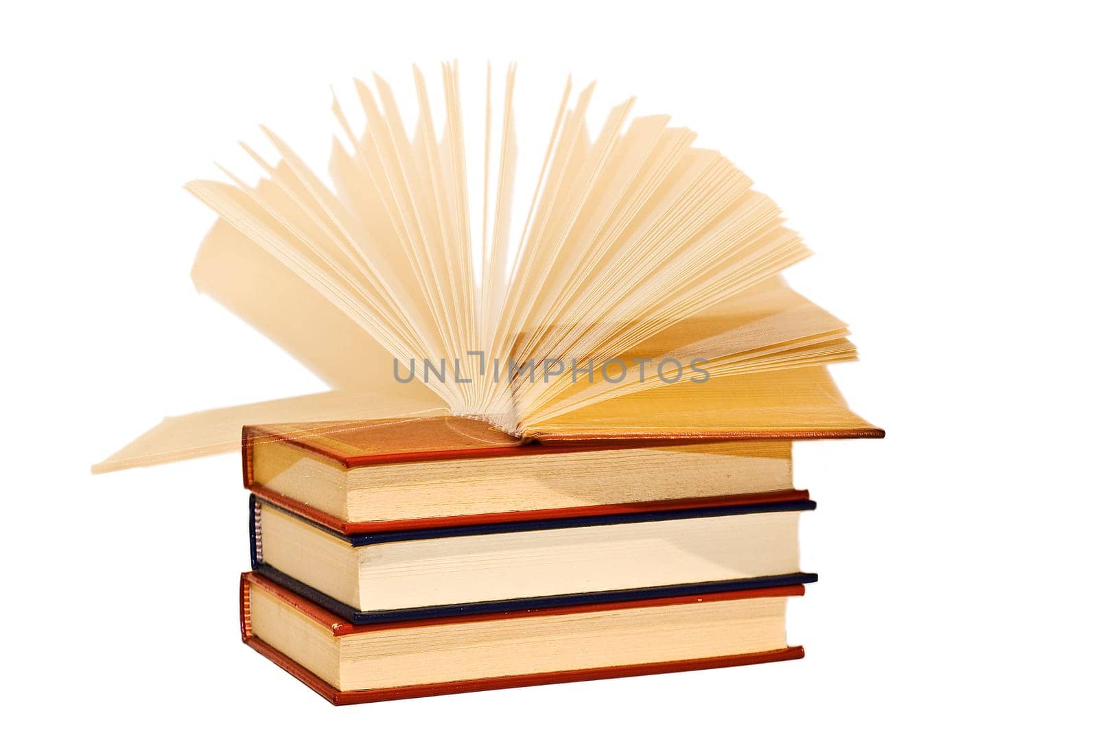 OLd books isolated over a white background.