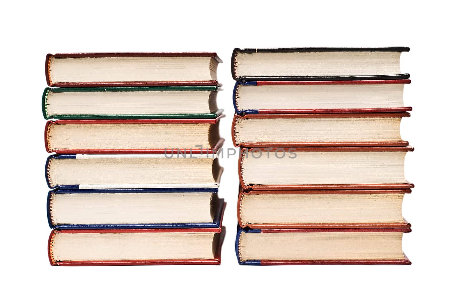 OLd books isolated over a white background.